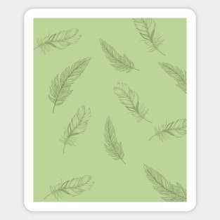 Green Feather Pattern Sticker